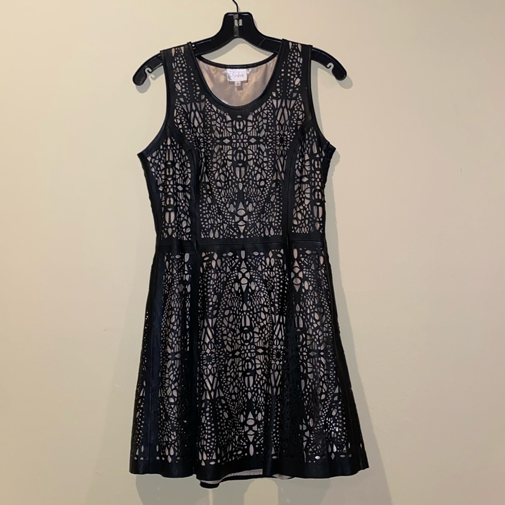 Parker Laser Cut Leather Dress